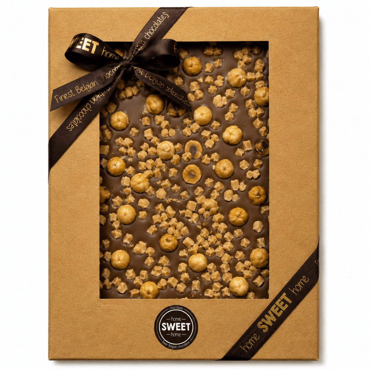 Melkchocoladetablet met hazelnoten/karamel/zeezout
