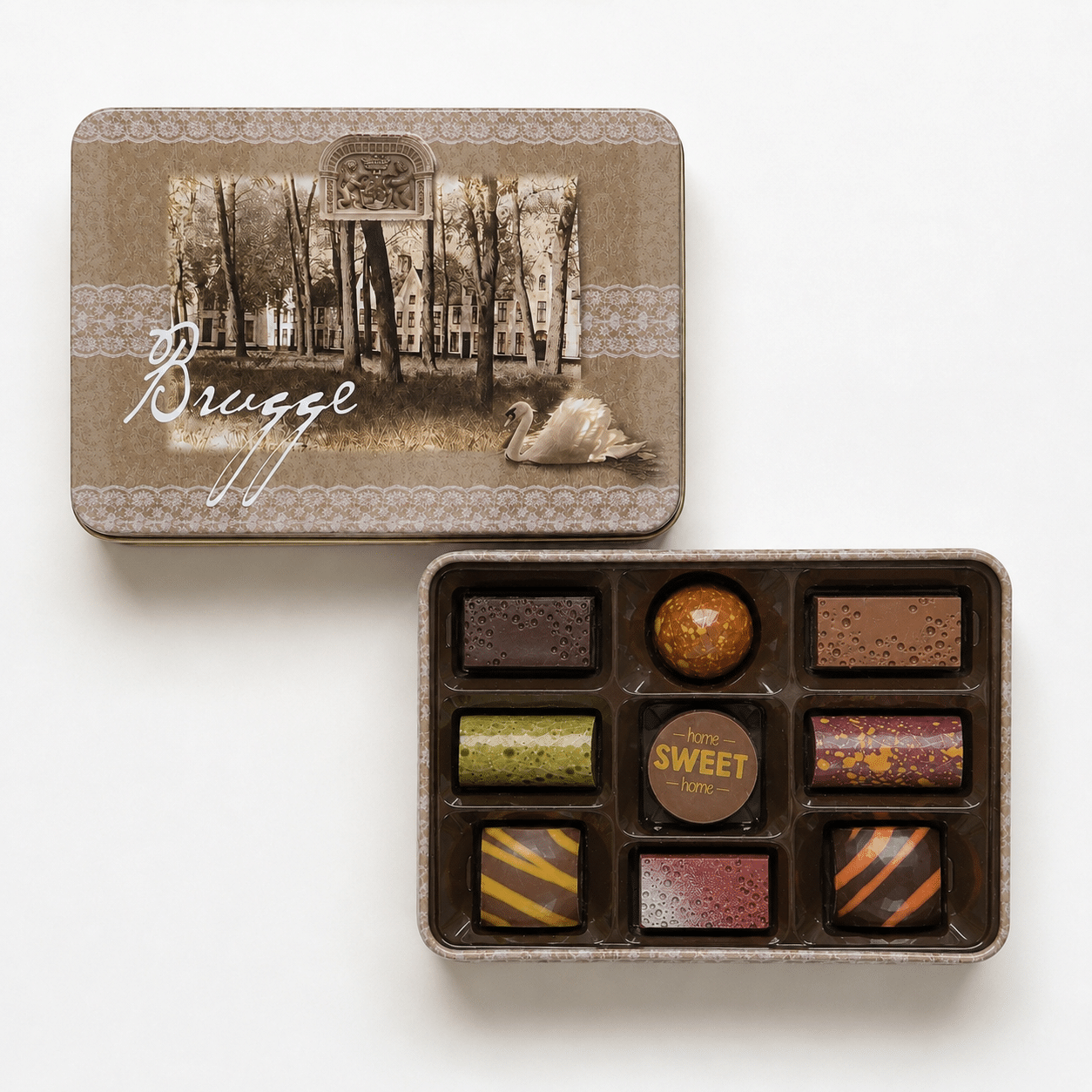 Brugge blik 9 pralines