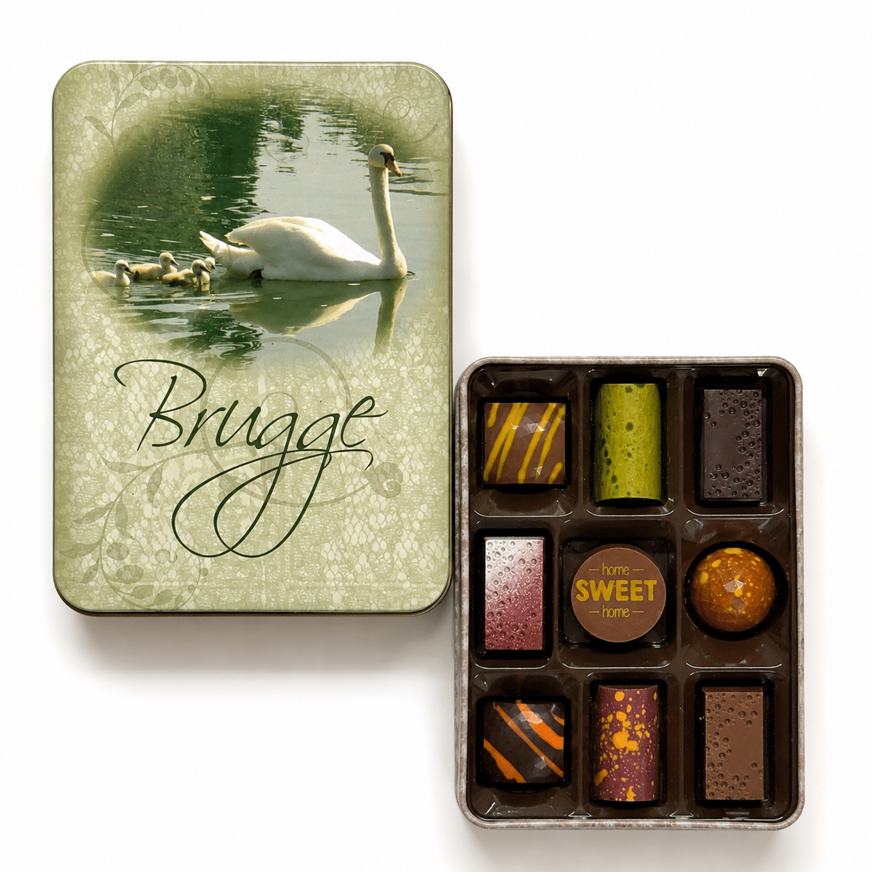 Brugge blik 9 pralines